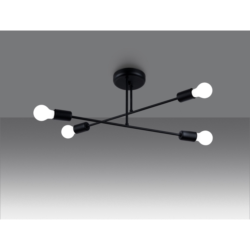 Hanglamp met vaste pendel NORAH 4xE27/15W/230V zwart