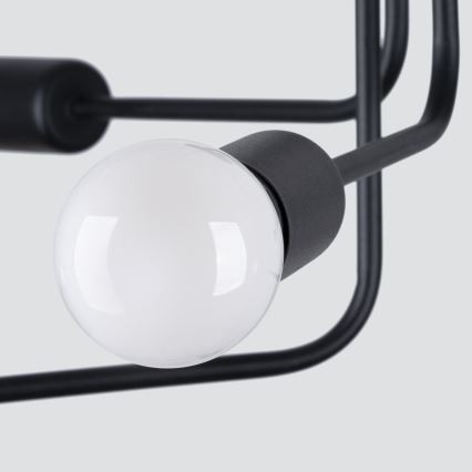 Hanglamp met vaste pendel NORAH 6xE27/15W/230V zwart