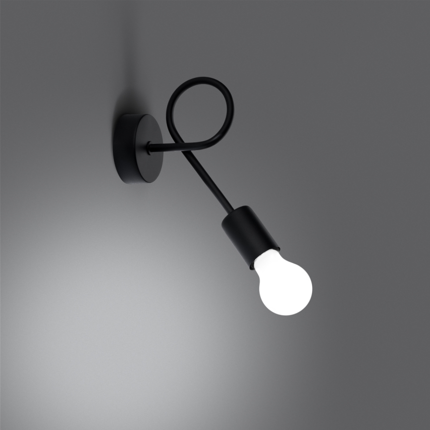 Wandlamp LEVAR 1xE27/15W/230V zwart