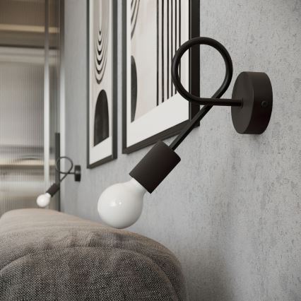 Wandlamp LEVAR 1xE27/15W/230V zwart