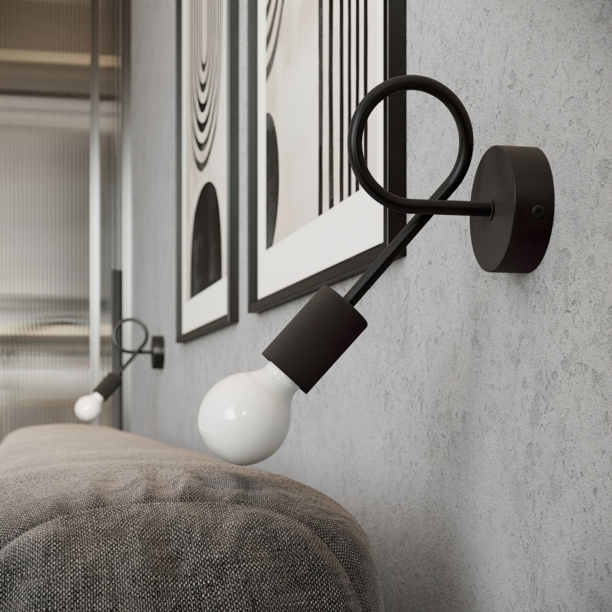 Wandlamp LEVAR 1xE27/15W/230V zwart