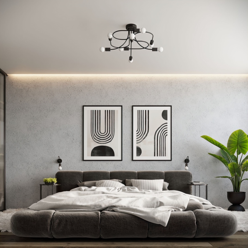 Wandlamp LEVAR 1xE27/15W/230V zwart