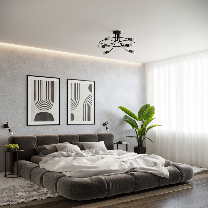 Wandlamp LEVAR 1xE27/15W/230V zwart