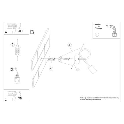Wandlamp LEVAR 1xE27/15W/230V zwart
