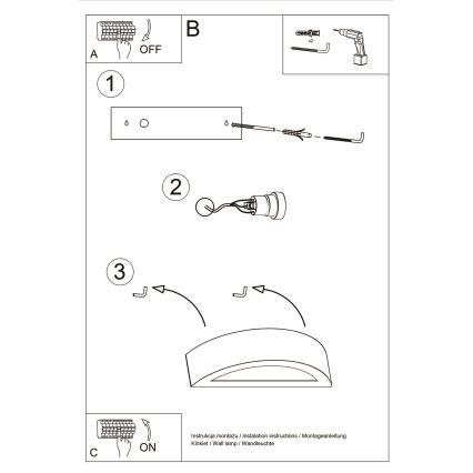 Wandlamp ATENA 1xE27/15W/230V 20 cm wit