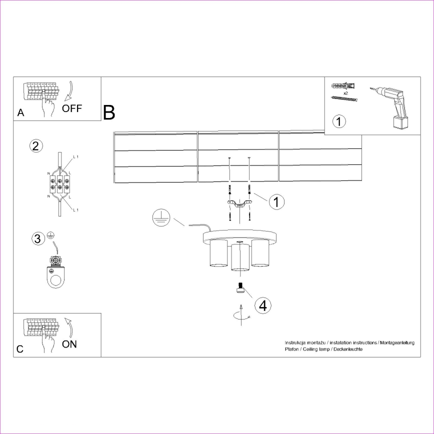 Spot LAGOS 3xGU10/10W/230V zwart