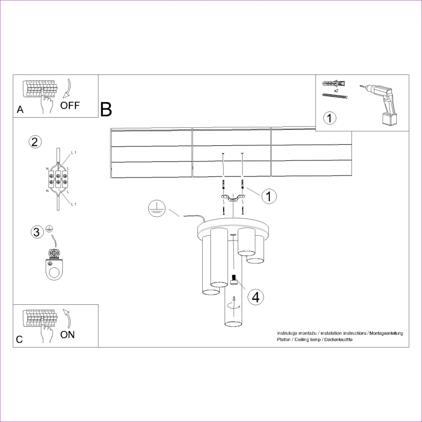 Spot LAGOS 5xGU10/10W/230V zwart