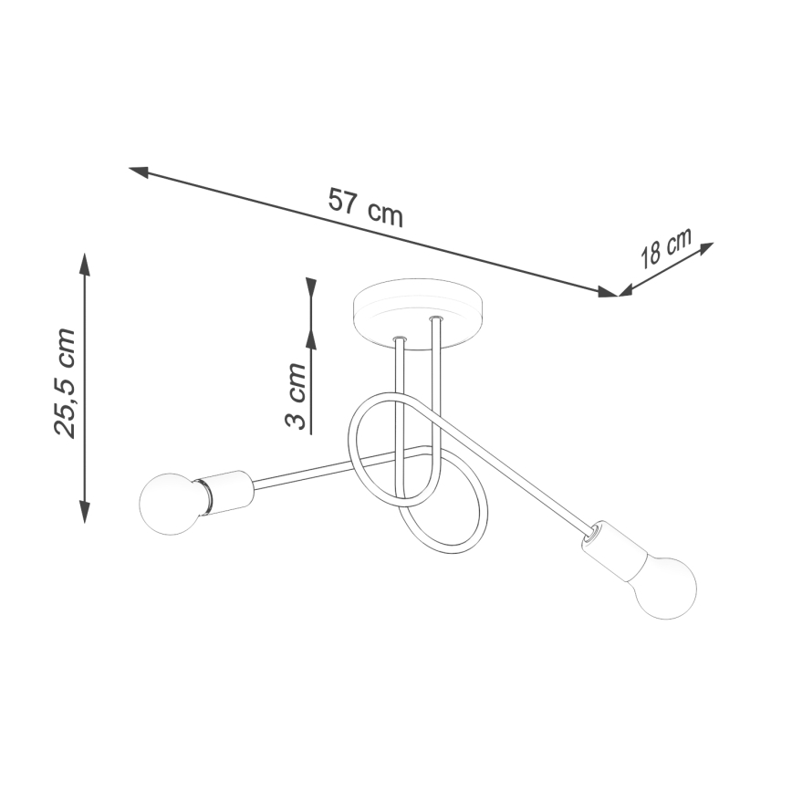 Bevestigde hanglamp LOOP 2xE27/15W/230V zwart