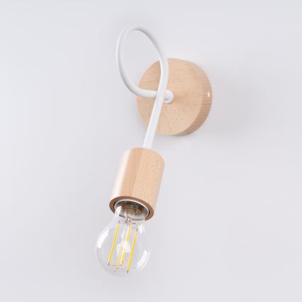 Wandlamp EMBER 1xE27/15W/230V wit/beige/beuken