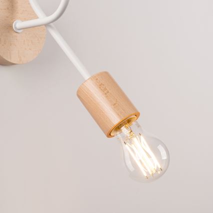 Wandlamp EMBER 1xE27/15W/230V wit/beige/beuken