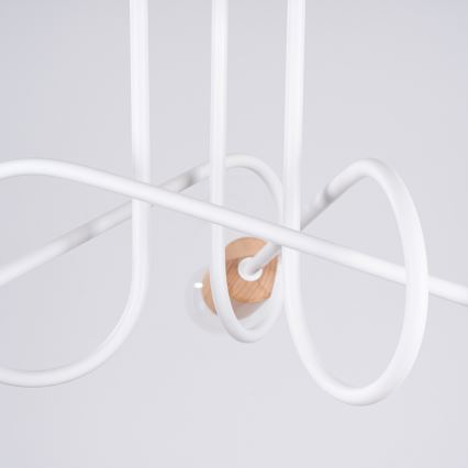 Bevestigde hanglamp EMBER 3xE27/15W/230V wit/beige/beuken