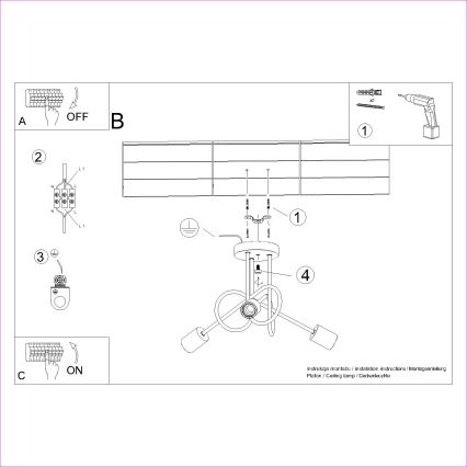 Bevestigde hanglamp EMBER 3xE27/15W/230V wit/beige/beuken
