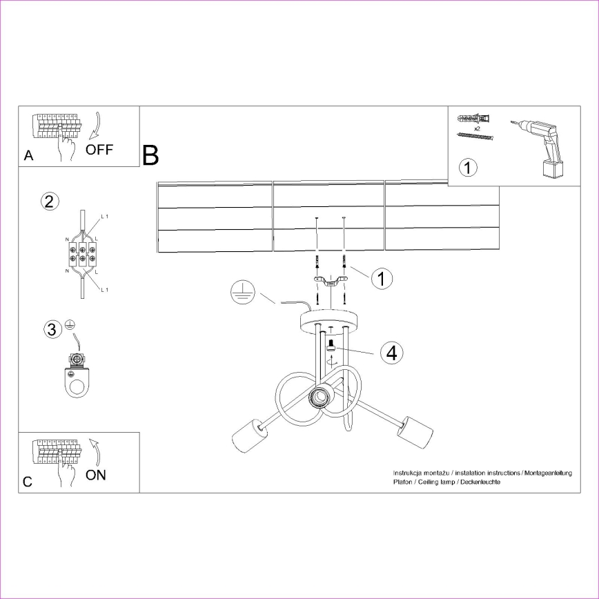 Bevestigde hanglamp EMBER 3xE27/15W/230V wit/beige/beuken