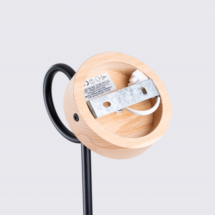 Wandlamp EMBER 1xE27/15W/230V zwart/beige/beuken