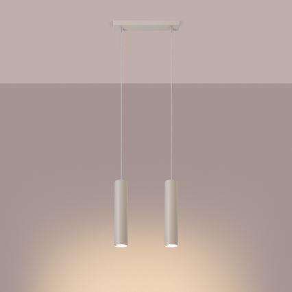 Hanglamp aan een koord LAGOS 2xGU10/10W/230V crème