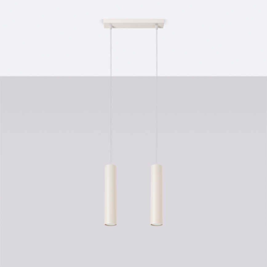 Hanglamp aan een koord LAGOS 2xGU10/10W/230V crème