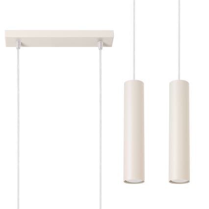Hanglamp aan een koord LAGOS 2xGU10/10W/230V crème