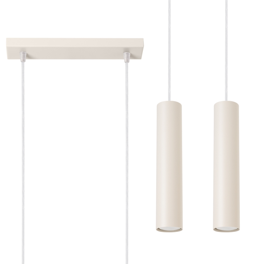 Hanglamp aan een koord LAGOS 2xGU10/10W/230V crème