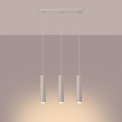 Hanglamp aan een koord LAGOS 3xGU10/10W/230V crème