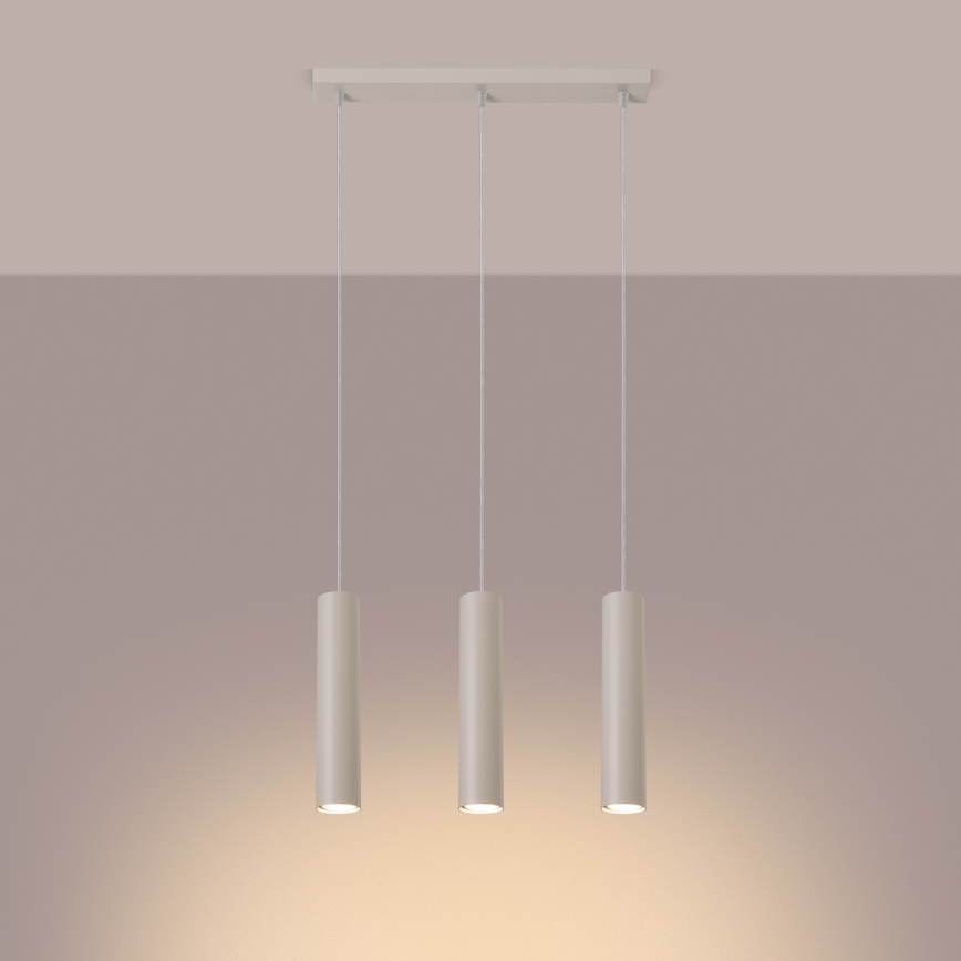 Hanglamp aan een koord LAGOS 3xGU10/10W/230V crème
