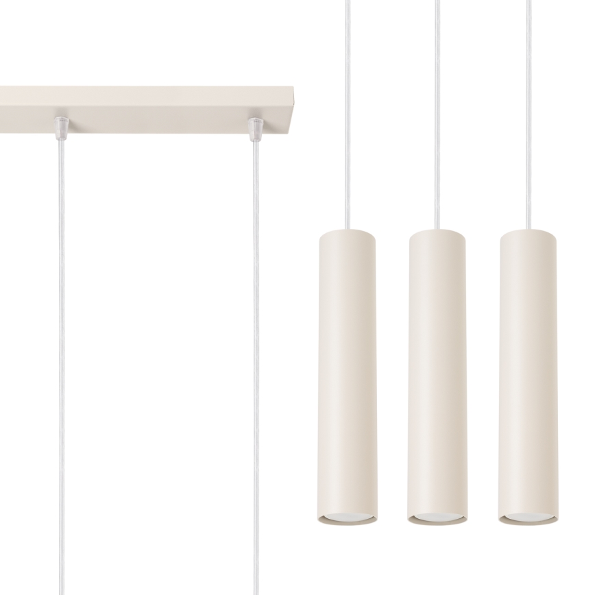 Hanglamp aan een koord LAGOS 3xGU10/10W/230V crème