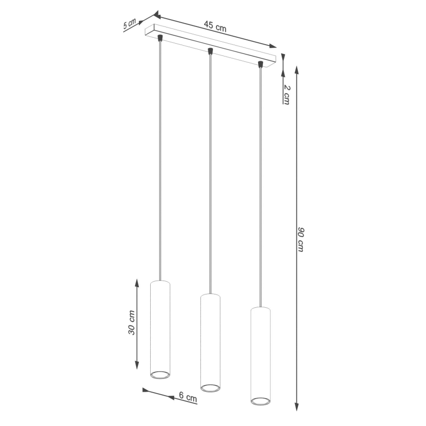 Hanglamp aan een koord LAGOS 3xGU10/10W/230V crème
