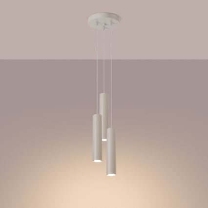 Hanglamp aan een koord LAGOS 3xGU10/10W/230V crème