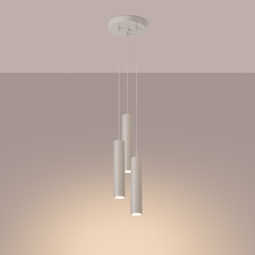 Hanglamp aan een koord LAGOS 3xGU10/10W/230V crème