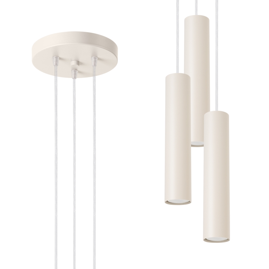 Hanglamp aan een koord LAGOS 3xGU10/10W/230V crème