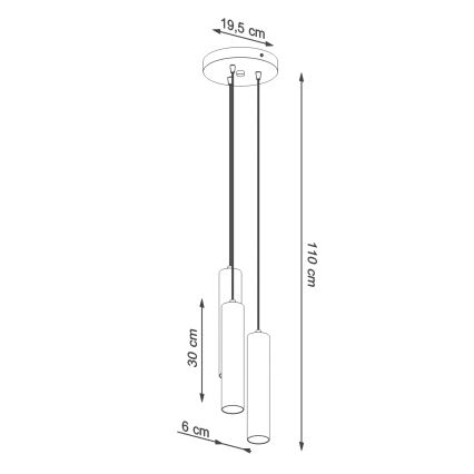 Hanglamp aan een koord LAGOS 3xGU10/10W/230V crème
