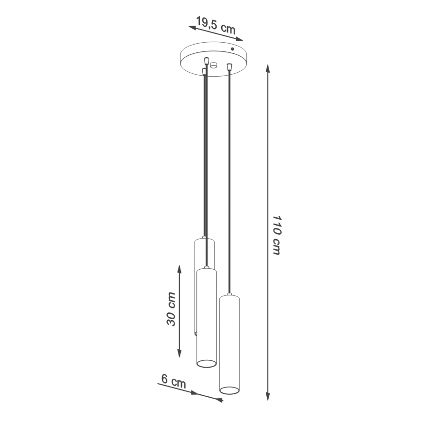 Hanglamp aan een koord LAGOS 3xGU10/10W/230V crème