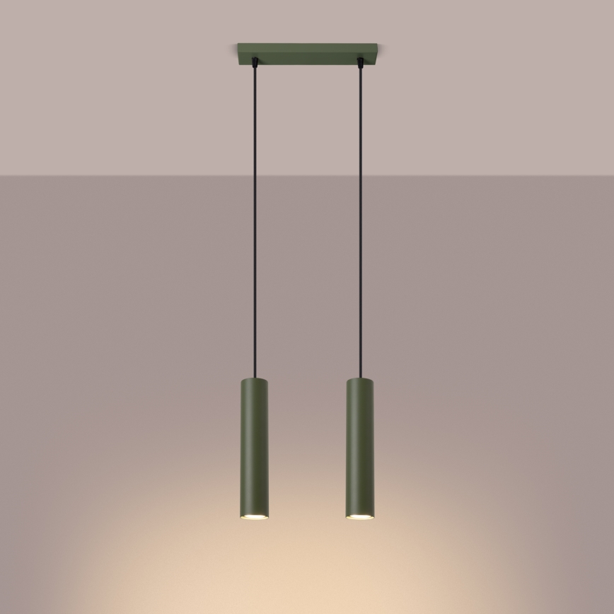 Hanglamp aan een koord LAGOS 2xGU10/10W/230V groen