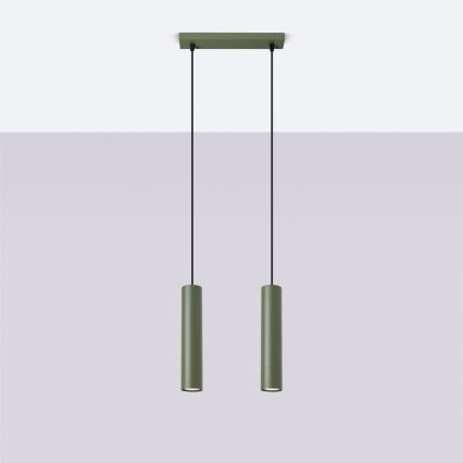 Hanglamp aan een koord LAGOS 2xGU10/10W/230V groen