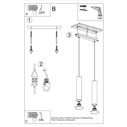 Hanglamp aan een koord LAGOS 2xGU10/10W/230V groen