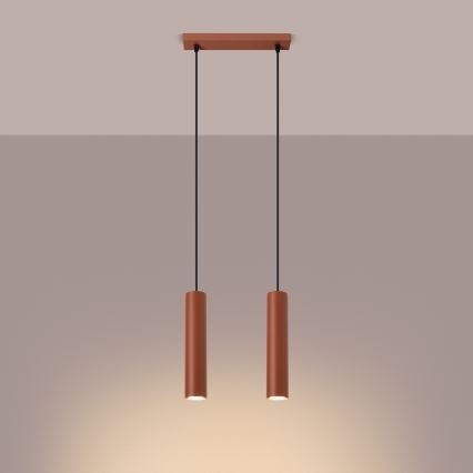 Hanglamp aan een koord LAGOS 2xGU10/10W/230V rood