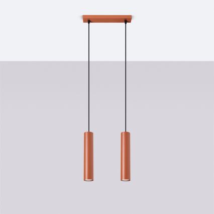 Hanglamp aan een koord LAGOS 2xGU10/10W/230V rood