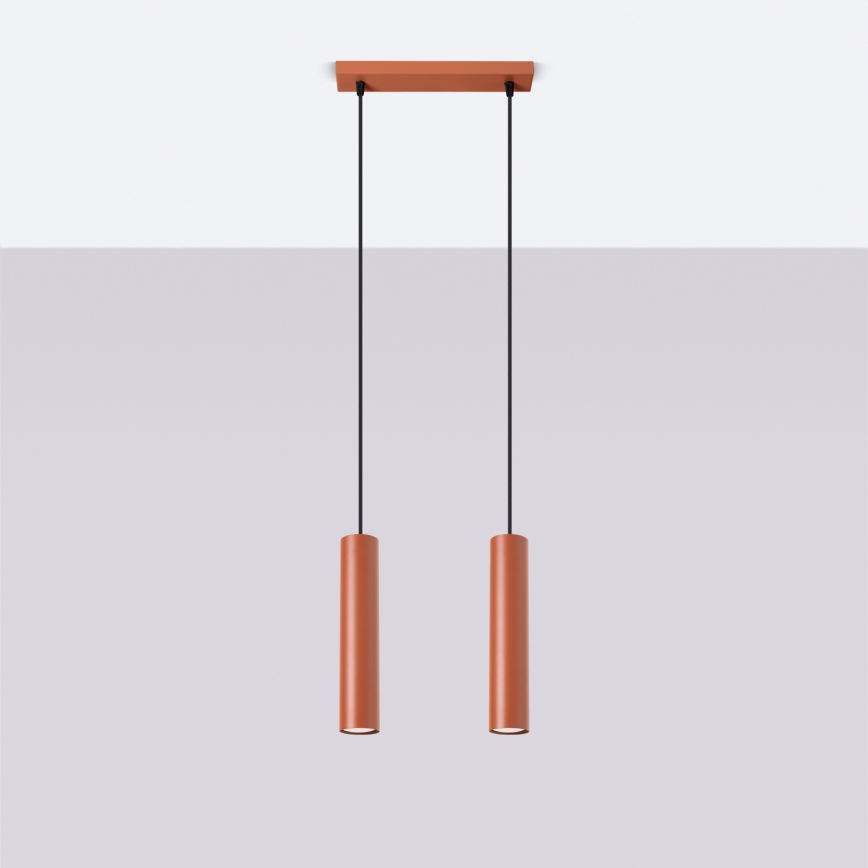 Hanglamp aan een koord LAGOS 2xGU10/10W/230V rood
