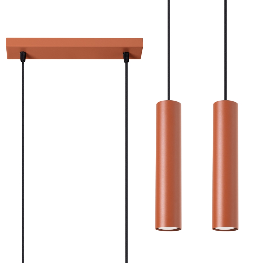 Hanglamp aan een koord LAGOS 2xGU10/10W/230V rood