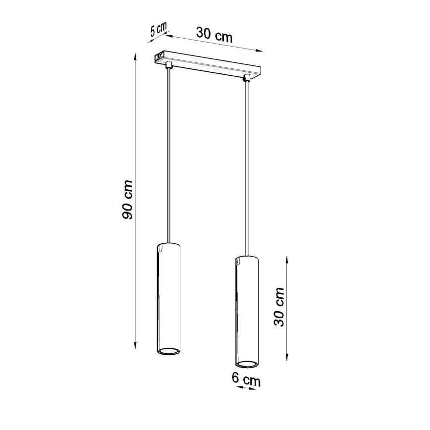Hanglamp aan een koord LAGOS 2xGU10/10W/230V rood