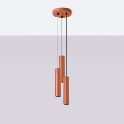 Hanglamp aan een koord LAGOS 3xGU10/10W/230V rood