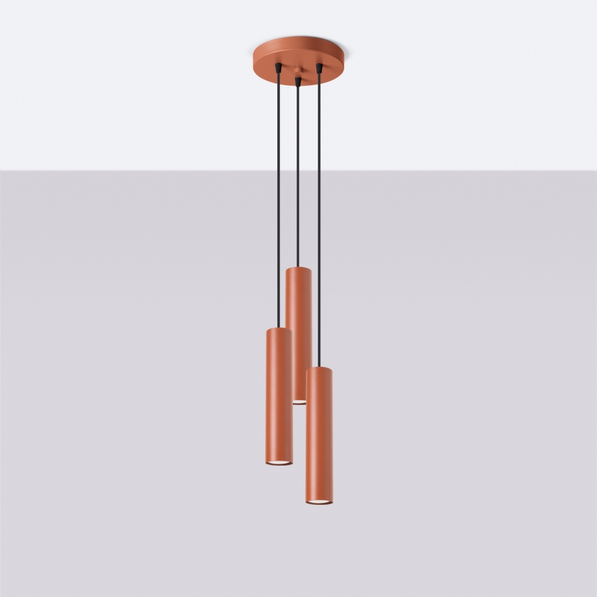 Hanglamp aan een koord LAGOS 3xGU10/10W/230V rood
