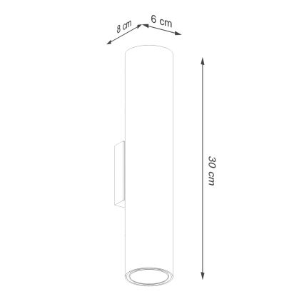 Wandlamp LAGOS 2xGU10/10W/230V rood