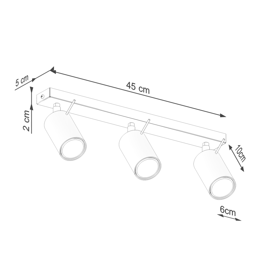 Spot RING 3xGU10/10W/230V rood