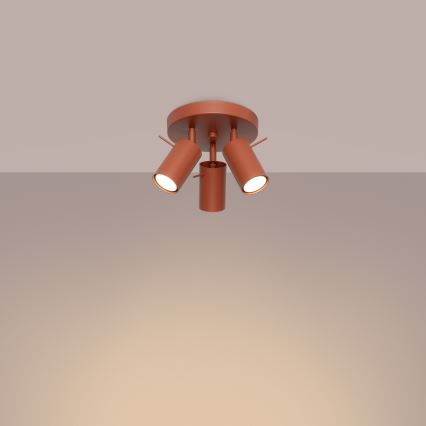Spot RING 3xGU10/10W/230V rood