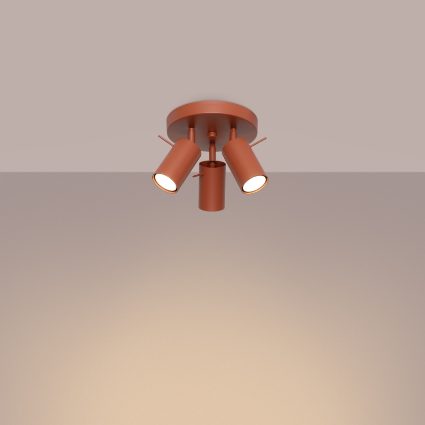 Spot RING 3xGU10/10W/230V rood