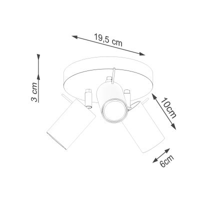 Spot RING 3xGU10/10W/230V rood