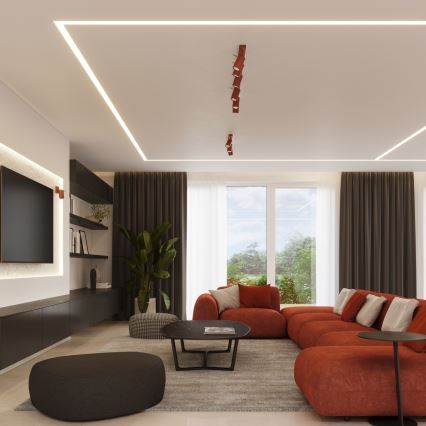 Spot RING 6xGU10/10W/230V rood
