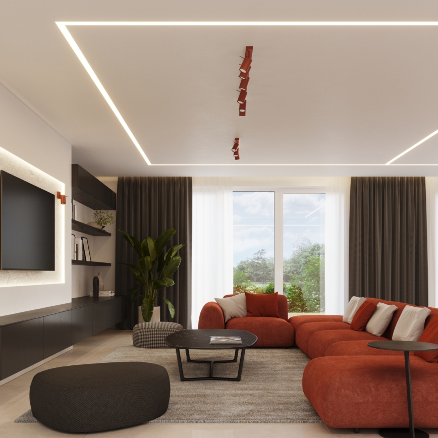 Spot RING 6xGU10/10W/230V rood