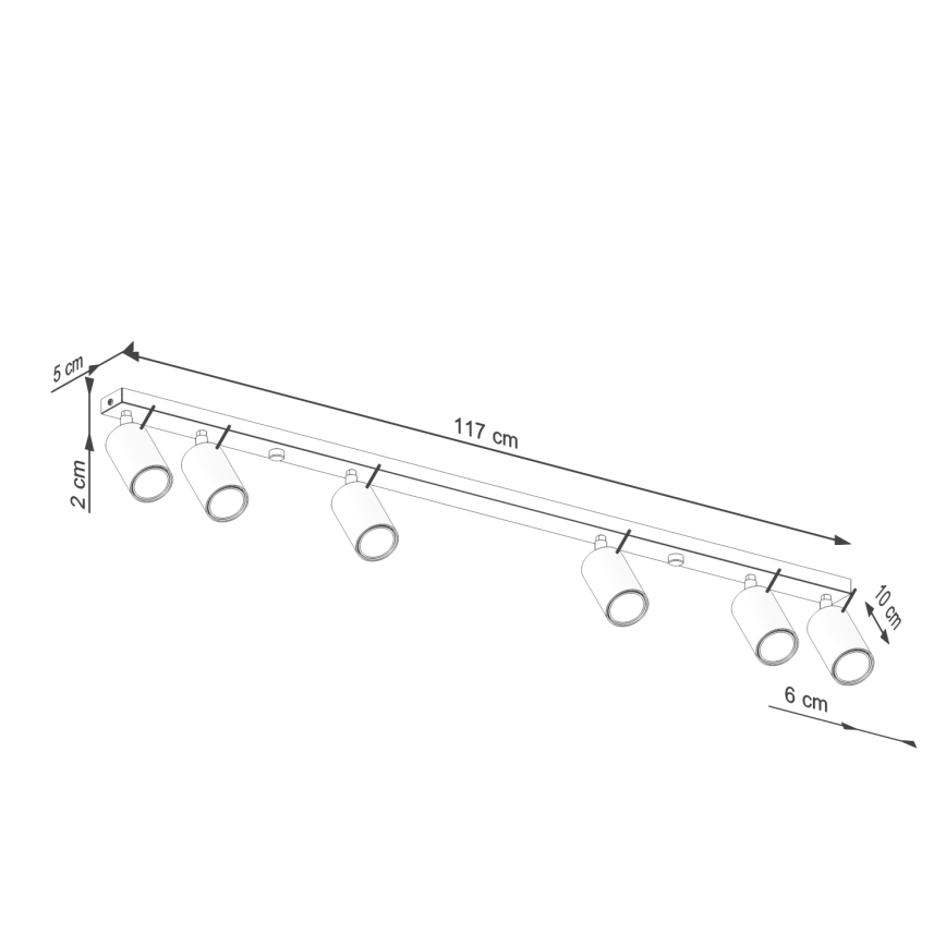 Spot RING 6xGU10/10W/230V rood