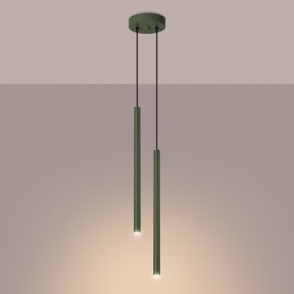 Hanglamp aan een koord PASTELO 2xG9/8W/230V groen